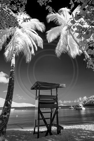 Infrared of Magens Bay lifeguard stand.  St Thomas