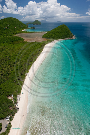 Aerial of Long Bay.  Tortola, BVI