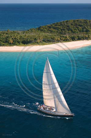 Sailing by Sandy Cay, BVI