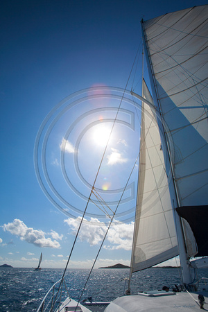 Sailing Into the Sun.  USVI