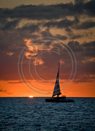Sunset Sailing.  USVI